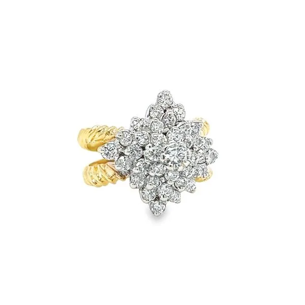 Estate 14 Karat Gold Diamond Cluster Ring Image 2 Toner Jewelers Overland Park, KS