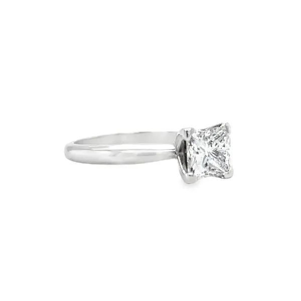 Estate Platinum Princess Diamond Solitaire Image 2 Toner Jewelers Overland Park, KS