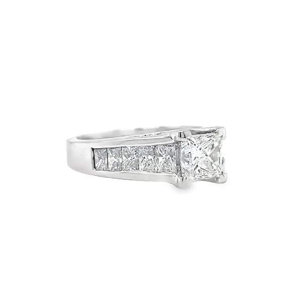 Estate Platinum Princess Diamond Engagement Ring Image 2 Toner Jewelers Overland Park, KS