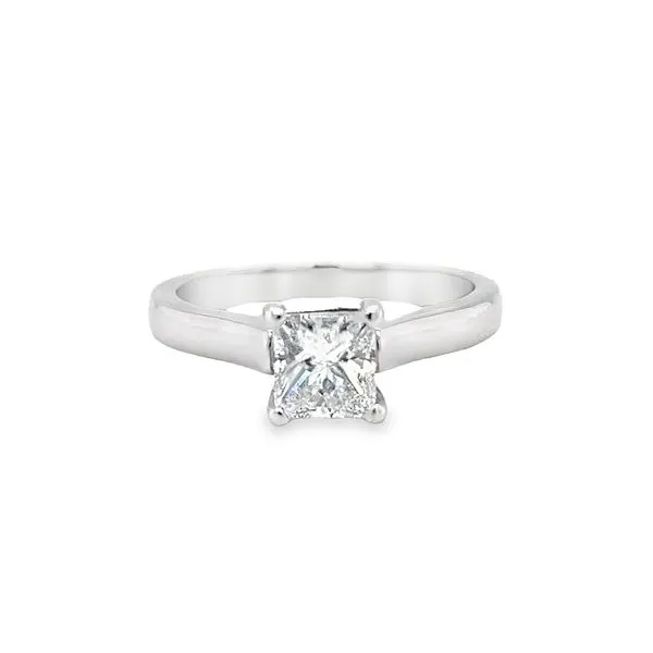 Estate Platinum Princess Diamond Solitaire Ring Toner Jewelers Overland Park, KS