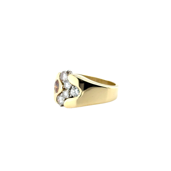 18 Karat Yellow Gold Brown Diamond Bypass Ring Image 4 Toner Jewelers Overland Park, KS