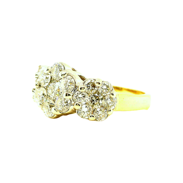 14k Yellow Gold Estate Diamond Cluster Ring Image 2 Toner Jewelers Overland Park, KS