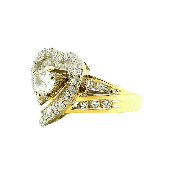 18k Yellow Gold Estate Heart Diamond Halo Ring Image 2 Toner Jewelers Overland Park, KS