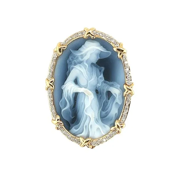 Estate 14 Karat Yellow Gold Cameo Pin Toner Jewelers Overland Park, KS