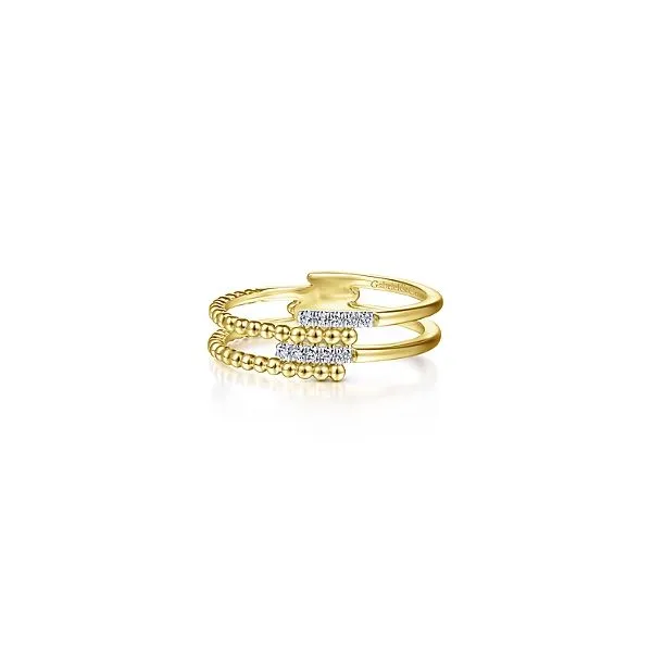 Yellow Gold Beaded Diamond Ring Towne Square Jewelers Charleston, IL