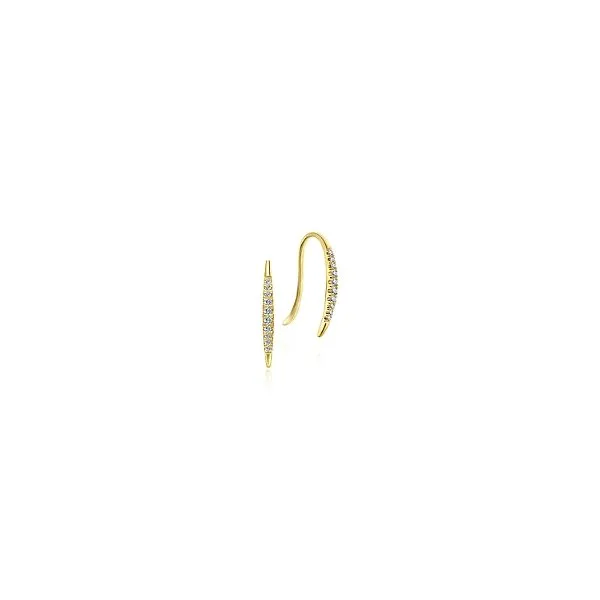 14k Yellow Gold Pave Diamond Ear Climber Earrings Towne Square Jewelers Charleston, IL