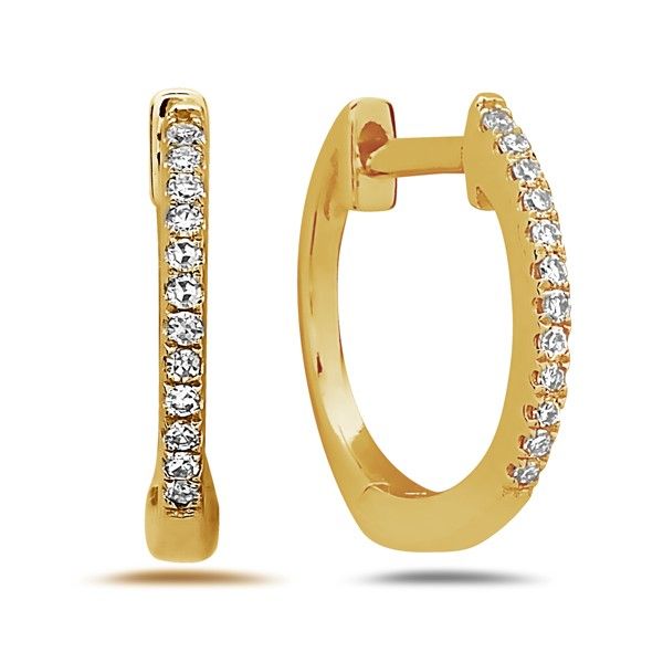 Gold and Diamond Huggie Hoop Earrings Towne Square Jewelers Charleston, IL