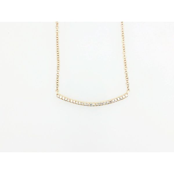 Yellow Gold Curved Smile Necklace With Diamonds Towne Square Jewelers Charleston, IL