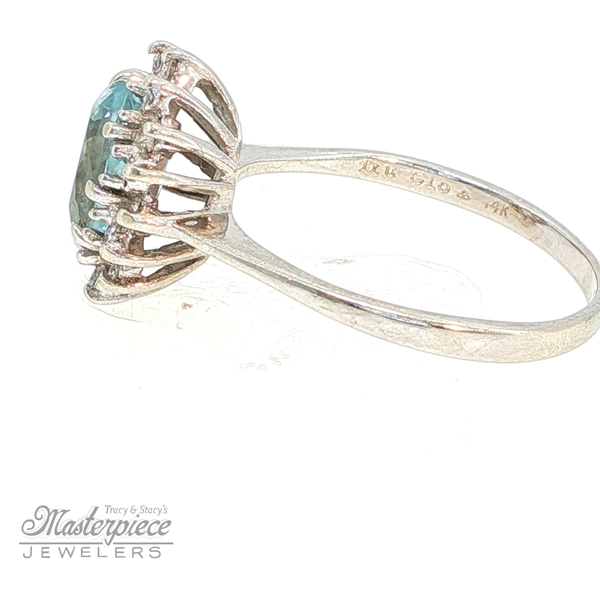 Sky Blue Soliatre With Halo Image 3 Masterpiece Jewelers  Daytona Beach, FL