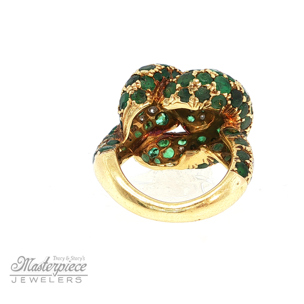 Knotted Emerald and Diamond Ring Image 4 Masterpiece Jewelers  Daytona Beach, FL