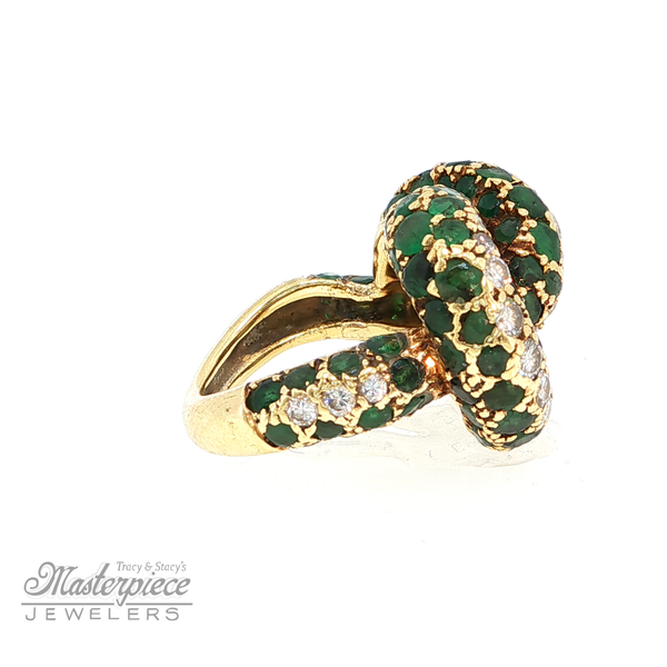 Knotted Emerald and Diamond Ring Image 5 Masterpiece Jewelers  Daytona Beach, FL