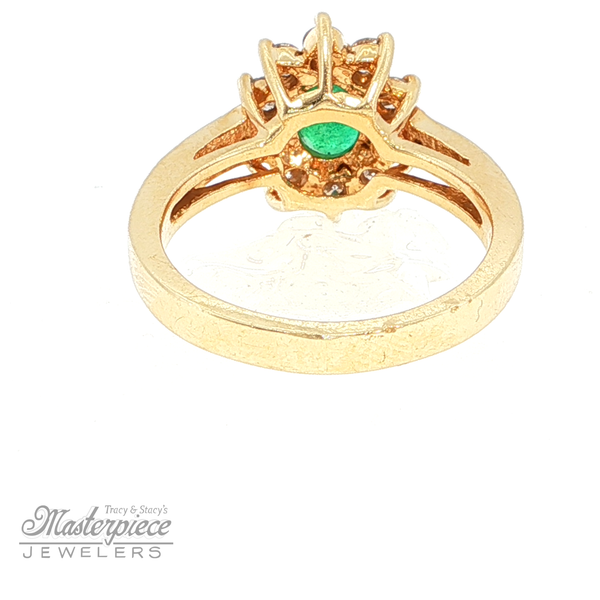 Emerald and Diamond Halo Ring Image 4 Masterpiece Jewelers  Daytona Beach, FL