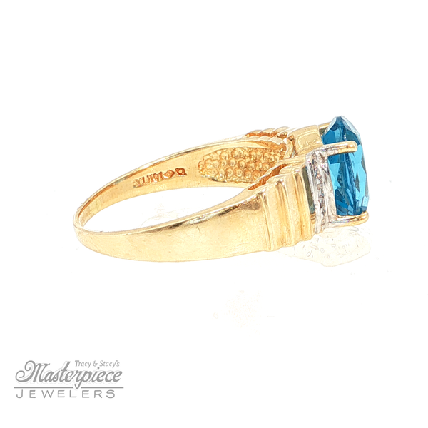 Oval Topaz with Ribbed Shoulder Image 5 Masterpiece Jewelers  Daytona Beach, FL