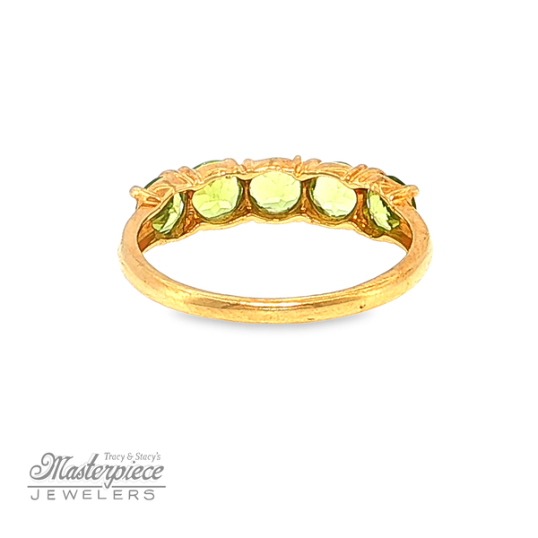 Classic 5-Stone Band With Peridot Image 4 Masterpiece Jewelers  Daytona Beach, FL