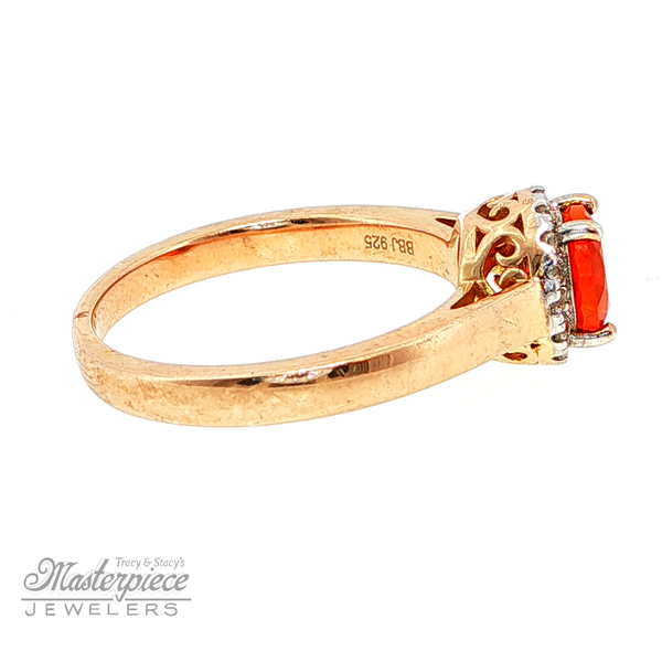 Firey Opal And Its Complimenting CZ Halo Image 5 Masterpiece Jewelers  Daytona Beach, FL