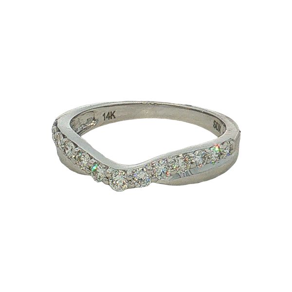 14 Karat White Gold Diamond Curved Wedding Ring Trinity Jewelers  Pittsburgh, PA