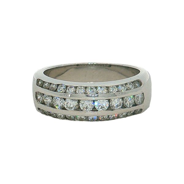 14 Karat White Gold 3 Row Diamond Ring Trinity Jewelers  Pittsburgh, PA