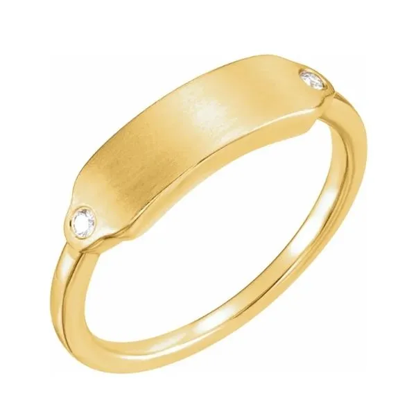 14 Karat Yellow Gold Engravable Diamond Ring Trinity Jewelers  Pittsburgh, PA