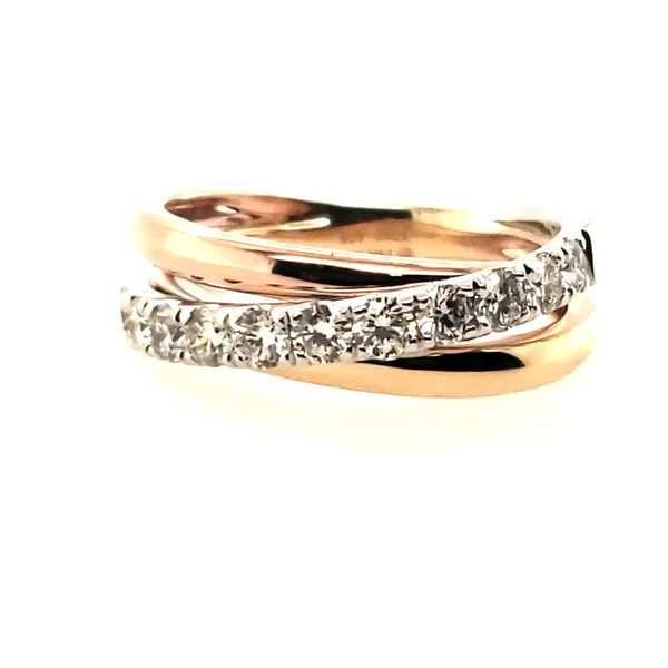 14 Karat Tri-Colored Diamond Criss-Cross Ring Trinity Jewelers  Pittsburgh, PA