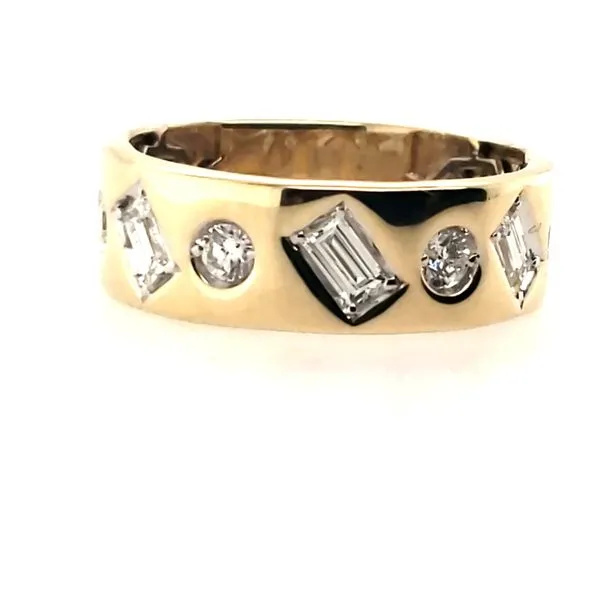 14 Karat Yellow Gold Wide Baguette & Round Diamond Ring Trinity Jewelers  Pittsburgh, PA