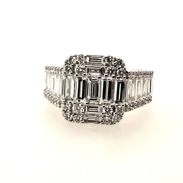 14 Karat White Gold Baguette & Round Diamond Ring Trinity Jewelers  Pittsburgh, PA