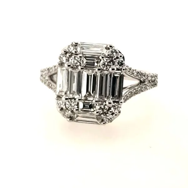 14 Karat White Gold Baguette & Round Diamond Ring Trinity Jewelers  Pittsburgh, PA