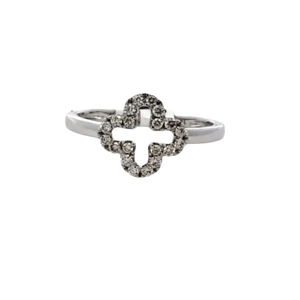 14 Karat White Gold Diamond Clover Ring Trinity Jewelers  Pittsburgh, PA