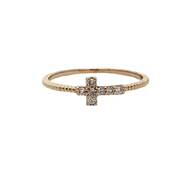 14 Karat Yellow Gold Diamond Cross Ring Trinity Jewelers  Pittsburgh, PA