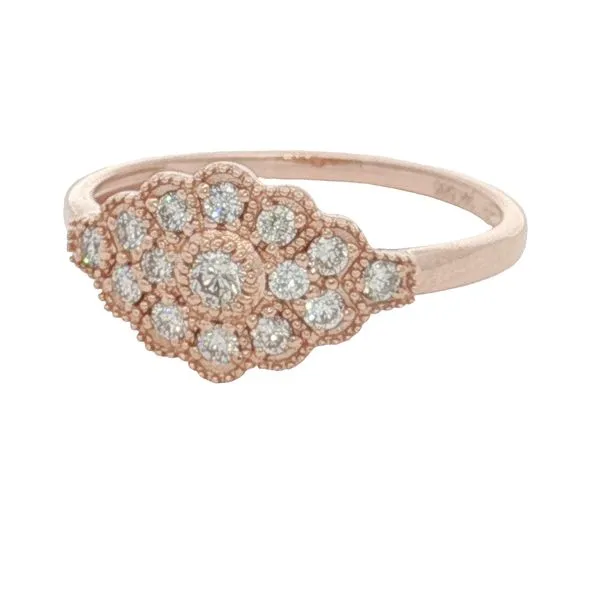 14 Karat Rose Gold Diamond Vintage Inspired Fashion Ring Trinity Jewelers  Pittsburgh, PA