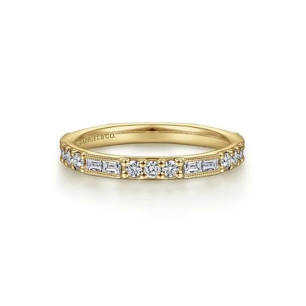 14 Karat Yellow Gold Baguette & Round Diamond Ring Trinity Jewelers  Pittsburgh, PA