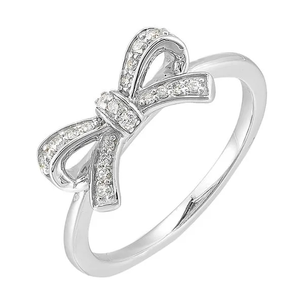 14 Karat White Gold Diamond Bow Ring Trinity Jewelers  Pittsburgh, PA