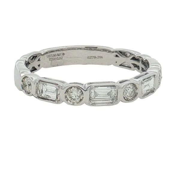 14 Karat White Gold Baguette & Round Diamond Ring Trinity Jewelers  Pittsburgh, PA
