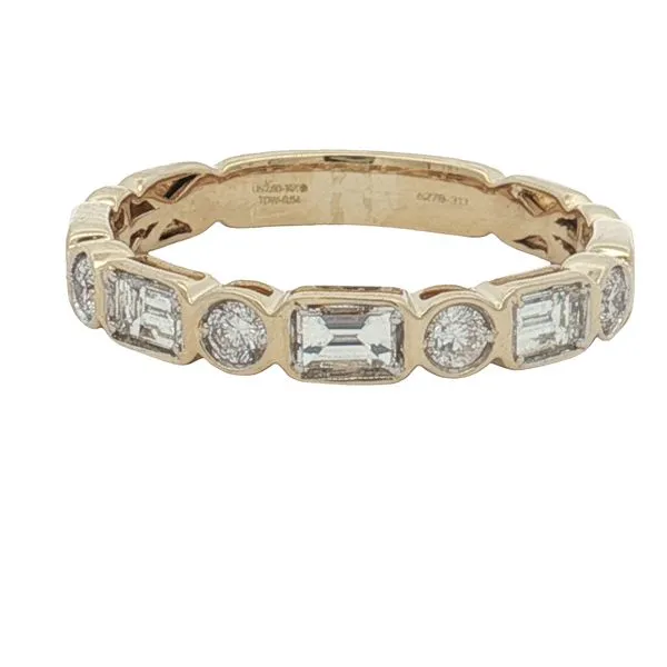 14 Karat Yellow Gold Baguette and Round Diamond Ring Trinity Jewelers  Pittsburgh, PA