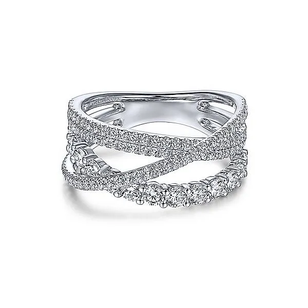 14 Karat White Gold Diamond Criss Cross Ring Trinity Jewelers  Pittsburgh, PA