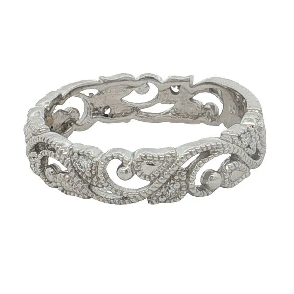 14 Karat White Gold Diamond Filigree Floral Ring Trinity Jewelers  Pittsburgh, PA