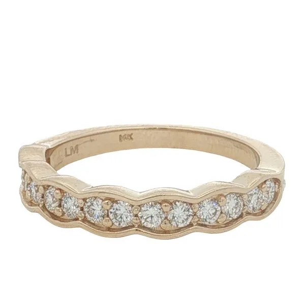 14 Karat Yellow Gold Diamond Scalloped Ring Trinity Jewelers  Pittsburgh, PA