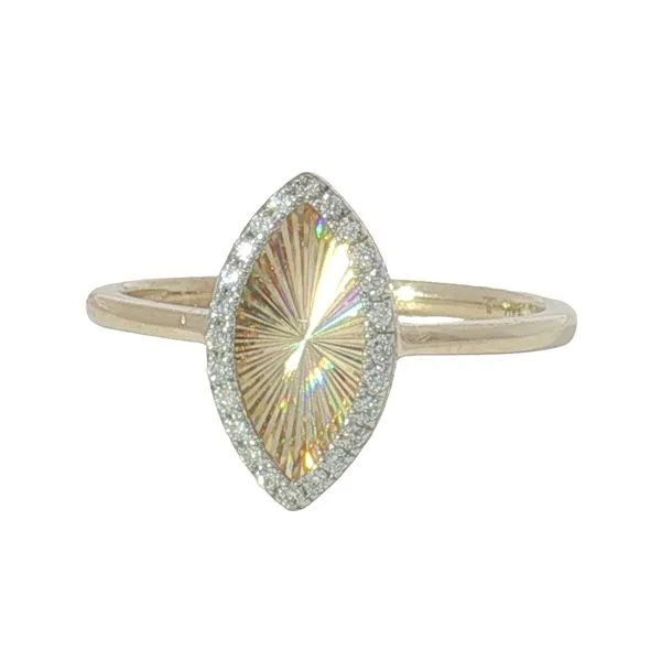 14 Karat Yellow Gold Fluted & Diamond Ring Trinity Jewelers  Pittsburgh, PA