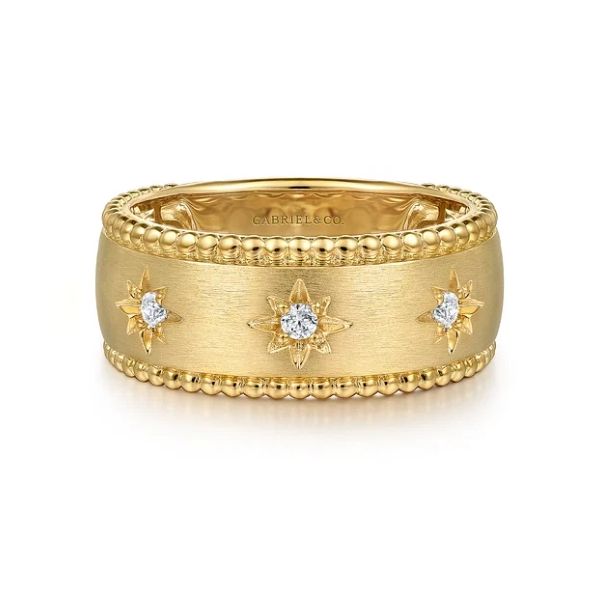 14 Karat Yellow Gold Wide Diamond Ring Trinity Jewelers  Pittsburgh, PA