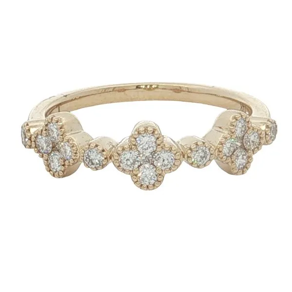 14 Karat Yellow Gold Diamond Clover Ring Trinity Jewelers  Pittsburgh, PA