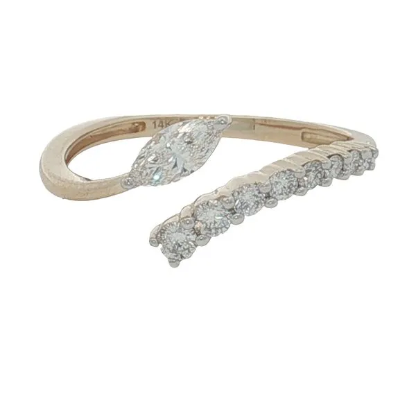 14 Karat Yellow Gold Marquise & Round Diamond Bypass Ring Trinity Jewelers  Pittsburgh, PA