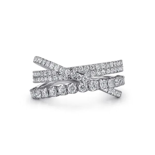 14 Karat White Gold Criss Cross Diamond Ring Trinity Jewelers  Pittsburgh, PA