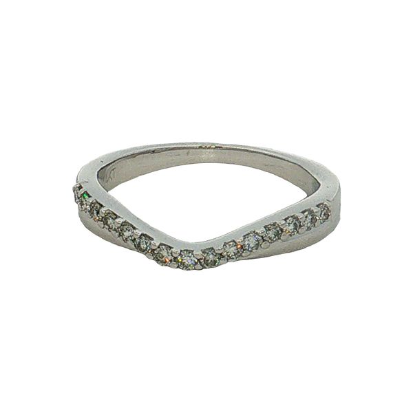14 Karat White Gold Diamond Curved Wedding Ring Trinity Jewelers  Pittsburgh, PA