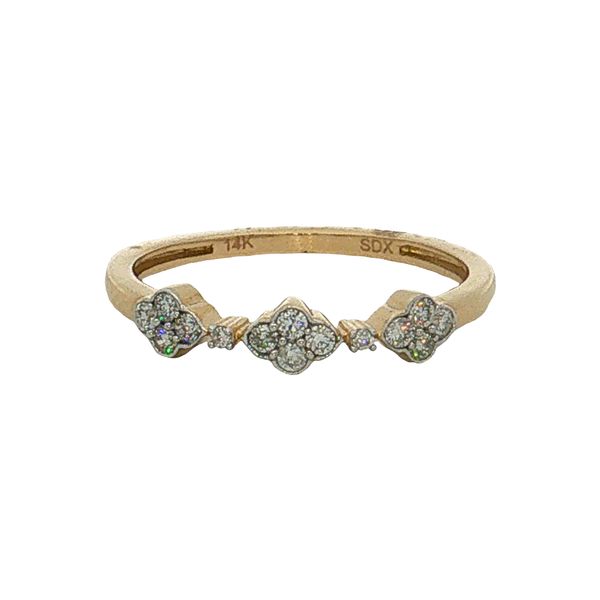 14 Karat Yellow Gold Diamond Clover Ring Trinity Jewelers  Pittsburgh, PA