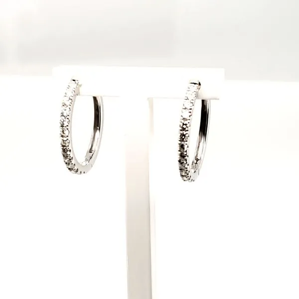 14 Karat White Gold Diamond Hoop Earring Trinity Jewelers  Pittsburgh, PA