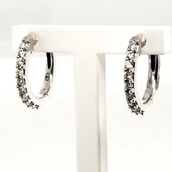 14 Karat White Gold Diamond Hoop Earring Trinity Jewelers  Pittsburgh, PA