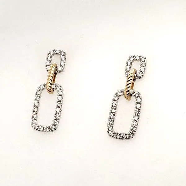 14 Karat White & Yellow Gold Diamond Earrings Trinity Jewelers  Pittsburgh, PA