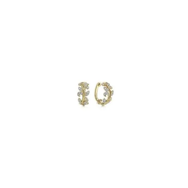 14 Karat Yellow Gold Diamond Hoop Earring Trinity Jewelers  Pittsburgh, PA