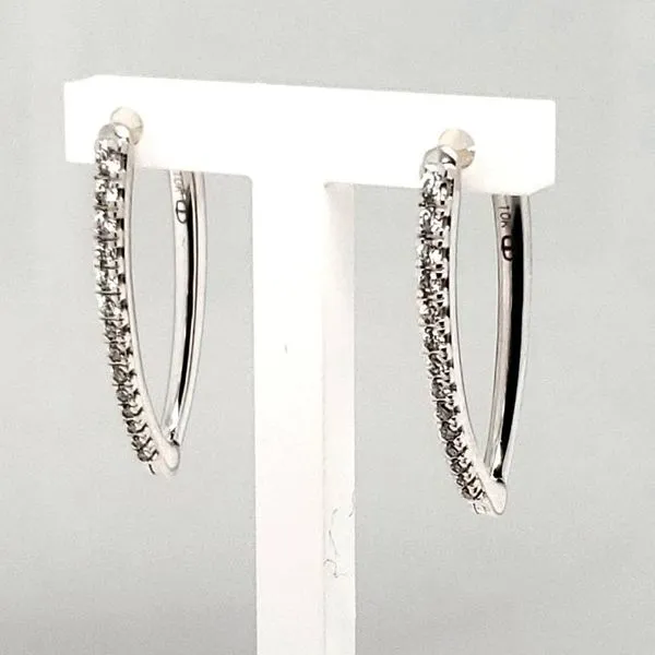 10 Karat White Gold Diamond Hoop Earrings Trinity Jewelers  Pittsburgh, PA