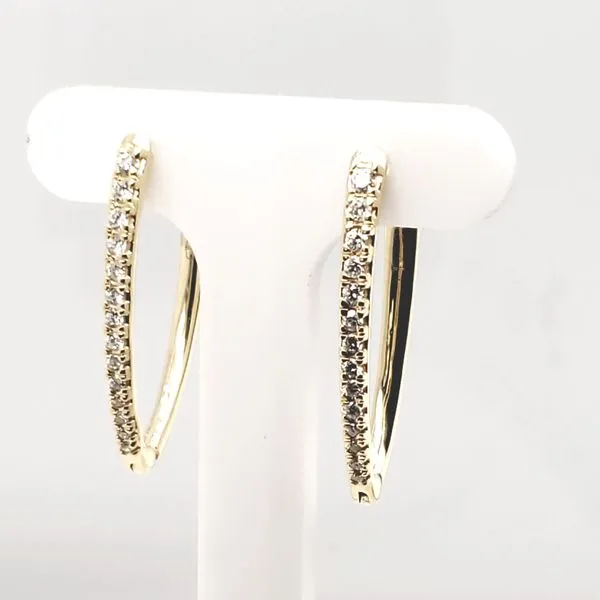 10 Karat Yellow Gold Diamond Hoop Earrings Trinity Jewelers  Pittsburgh, PA