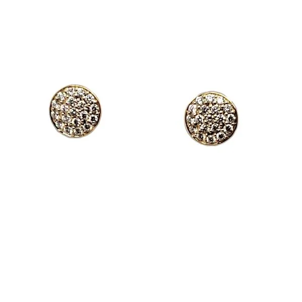 14 Karat Yellow Gold Diamond Cluster Earrings Trinity Jewelers  Pittsburgh, PA